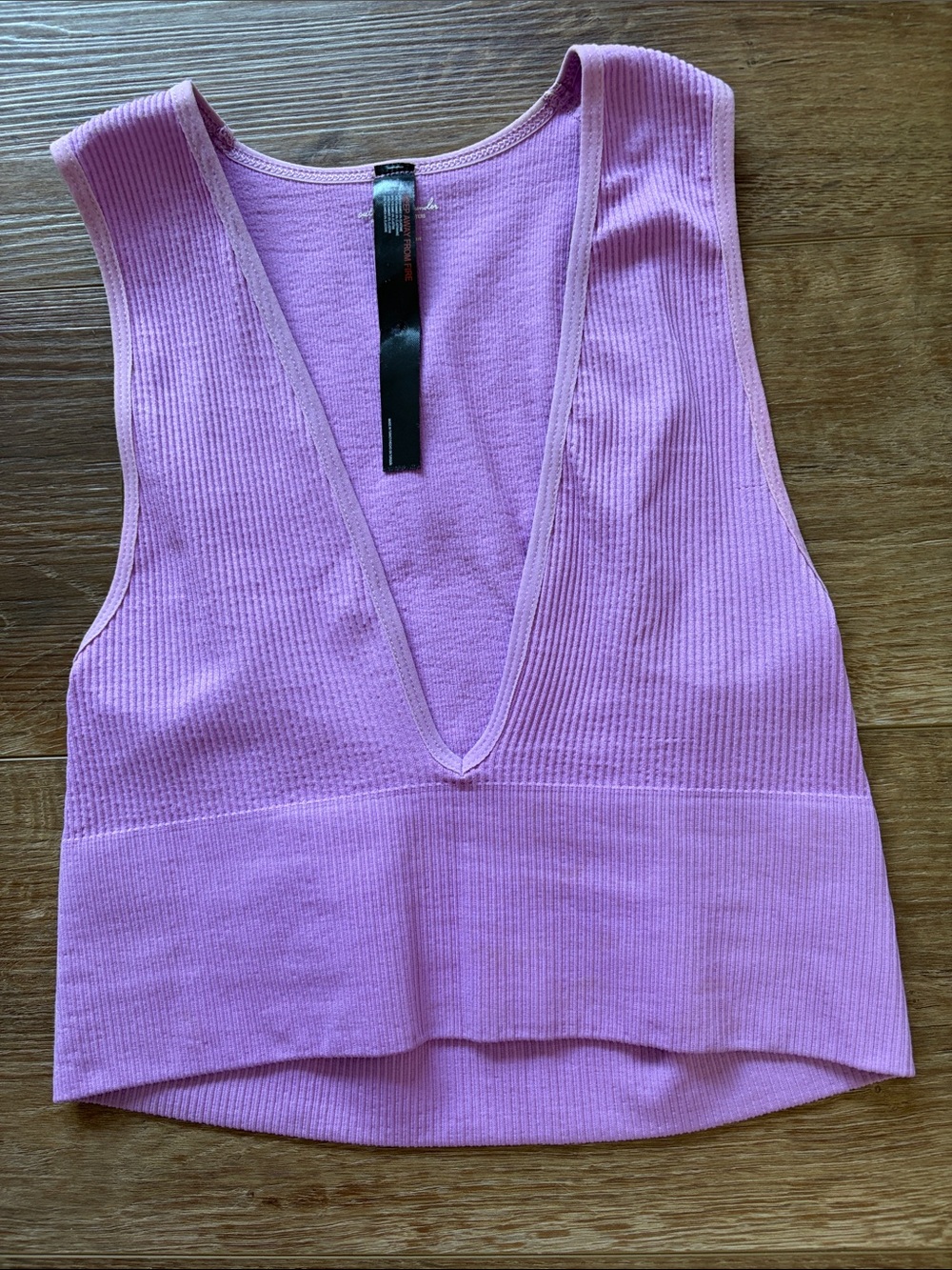 Urban Outfitters Lavender Ribbed V-Neck Crop Tank